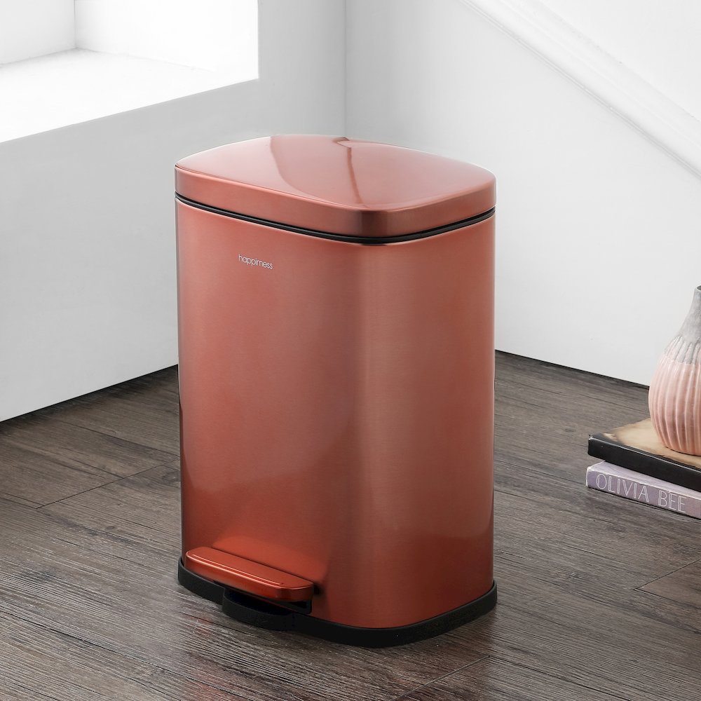 Connor Rectangular Trash Can With Soft-Close Lid And Mini Trash Can. Picture 2