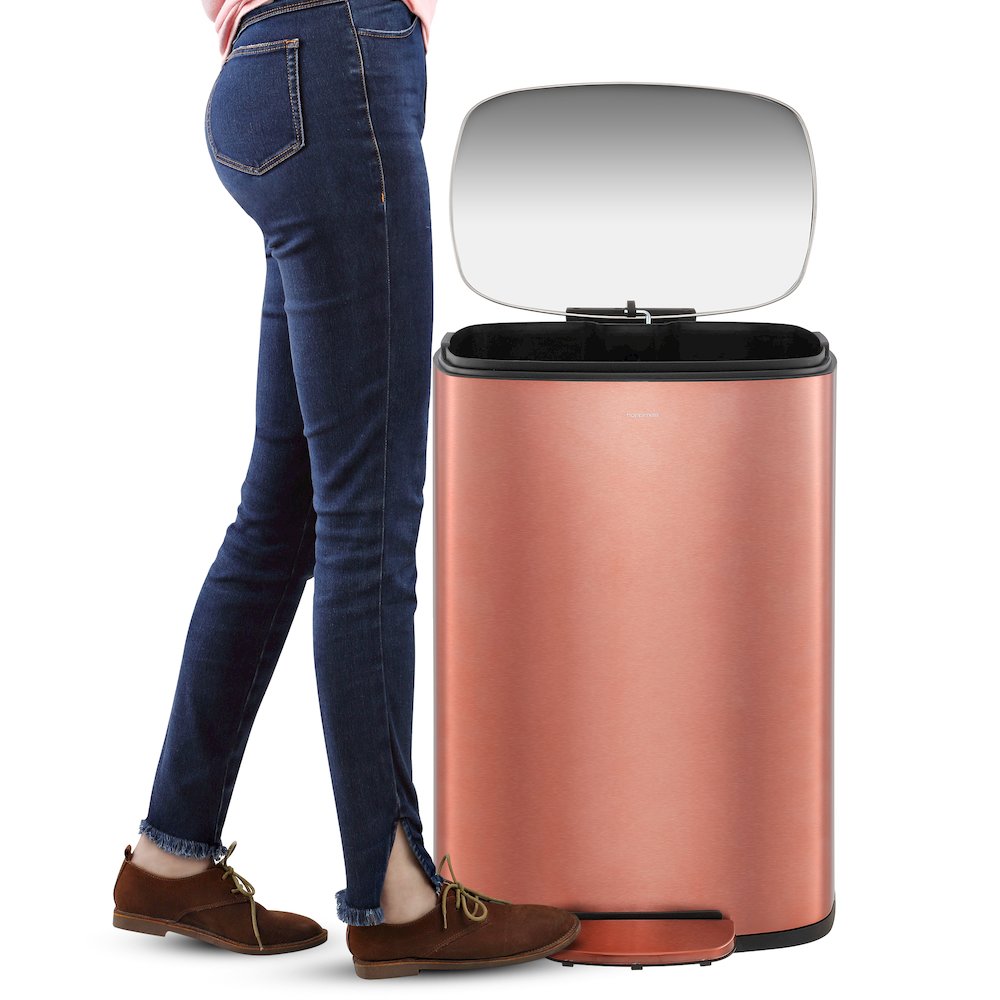 Connor Rectangular Trash Can With Soft-Close Lid And Mini Trash Can. Picture 8