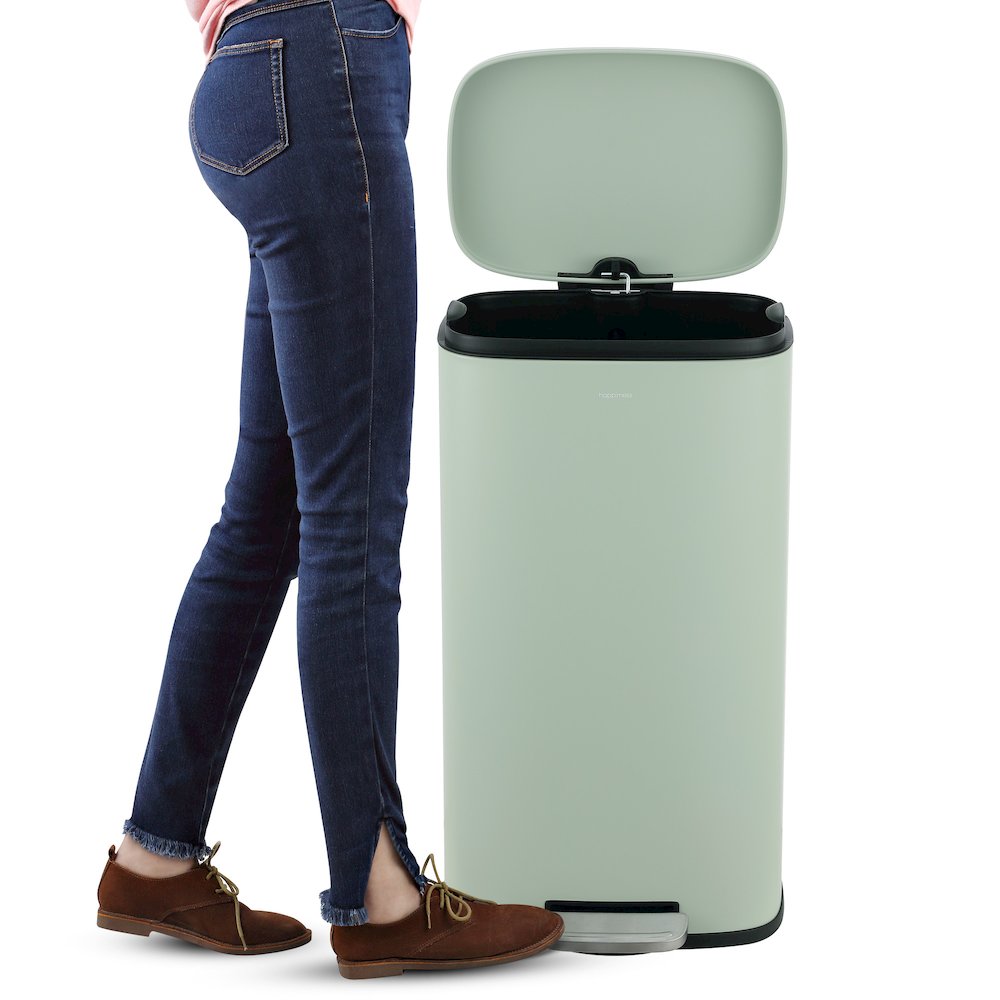 Connor Rectangular Trash Can With Soft-Close Lid And Free Mini Trash Can. Picture 4