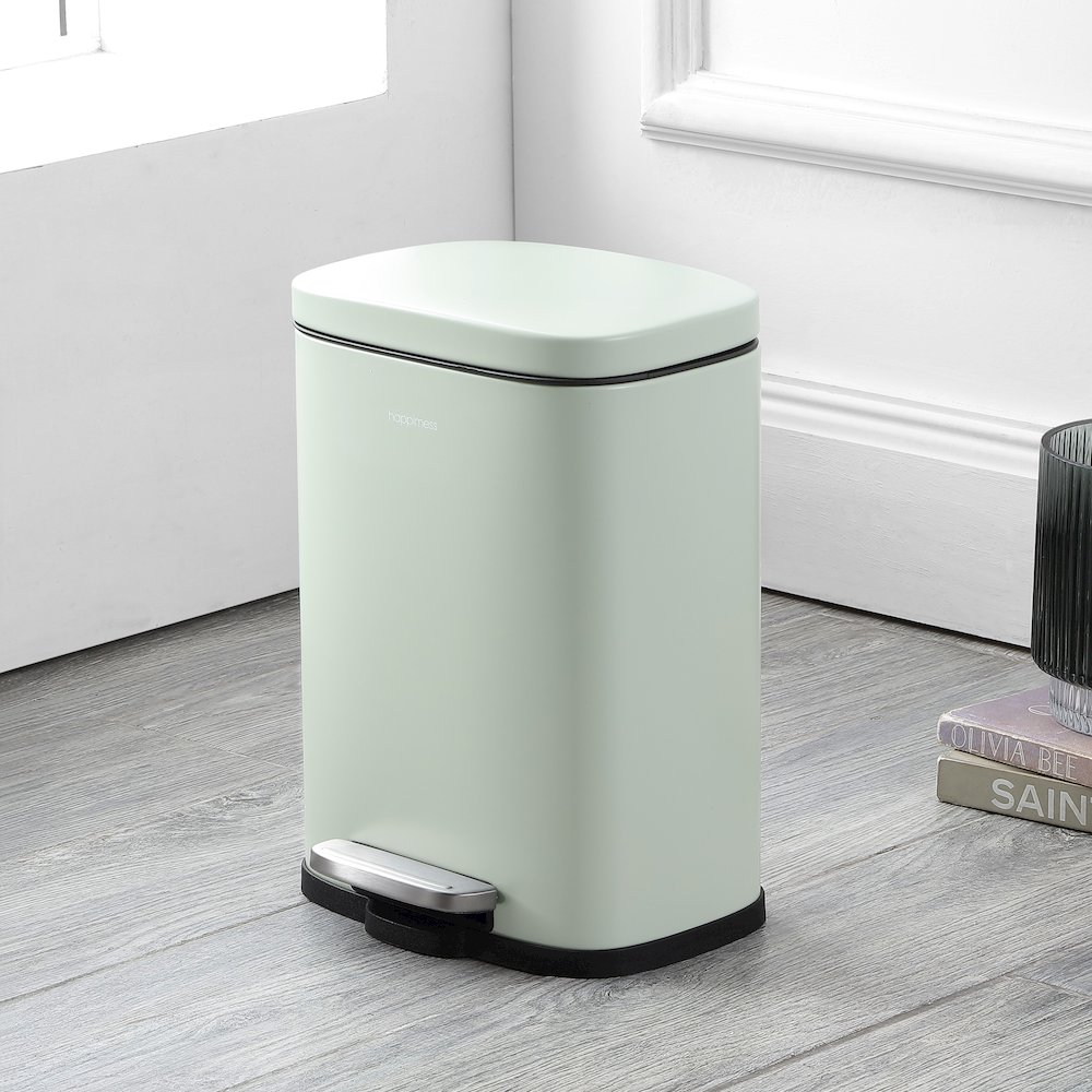 Connor Rectangular Trash Can With Soft-Close Lid And Free Mini Trash Can. Picture 1