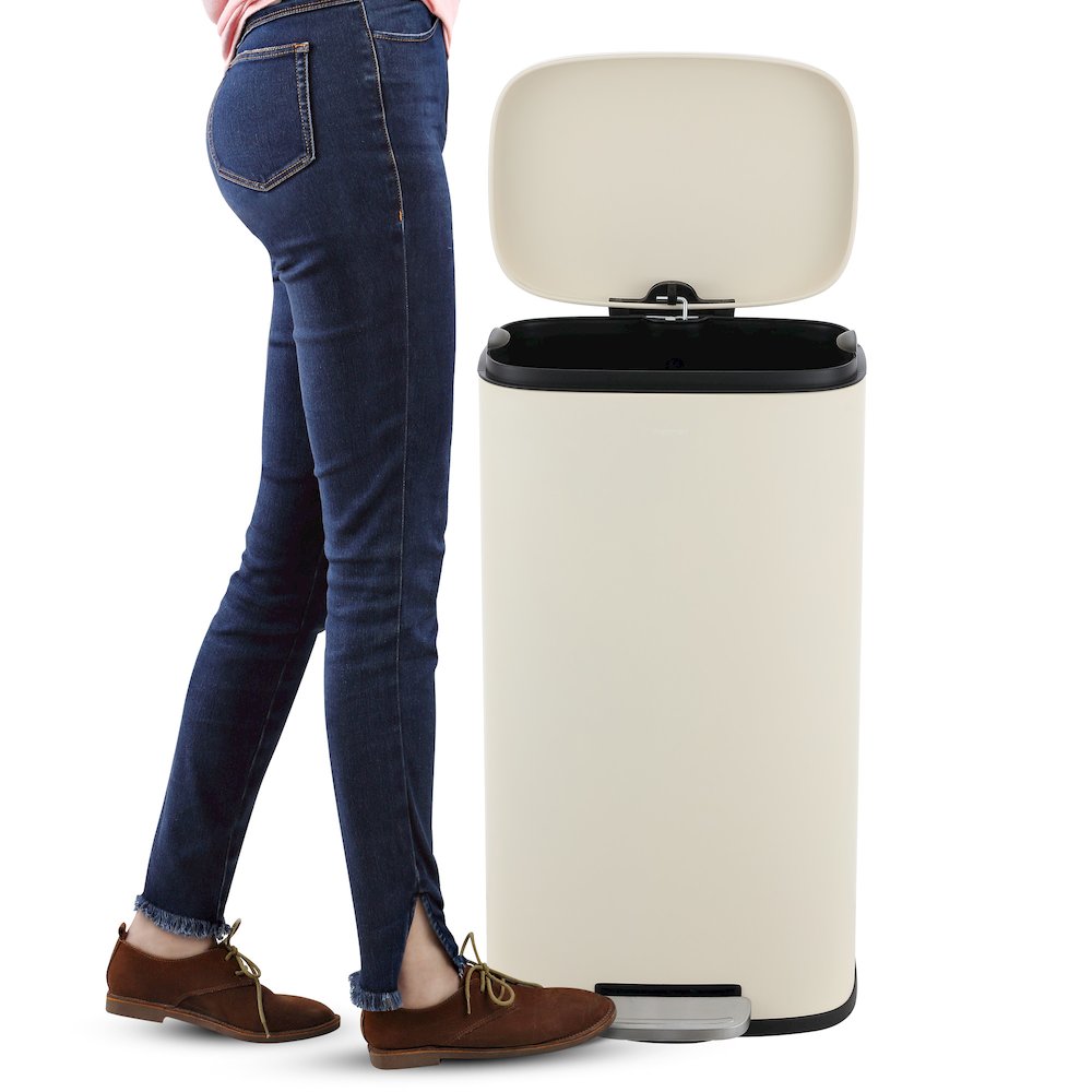 Connor Rectangular Trash Can With Soft-Close Lid And Free Mini Trash Can. Picture 4