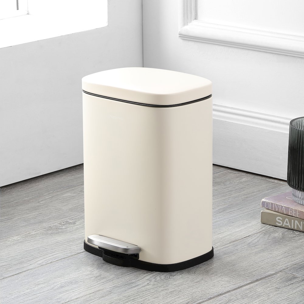 Connor Rectangular Trash Can With Soft-Close Lid And Free Mini Trash Can. Picture 1