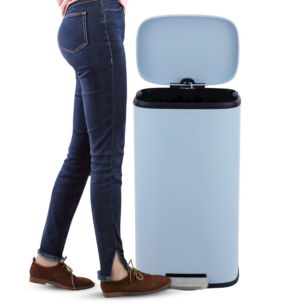 Connor Rectangular Trash Can With Soft-Close Lid And Free Mini Trash Can. Picture 4