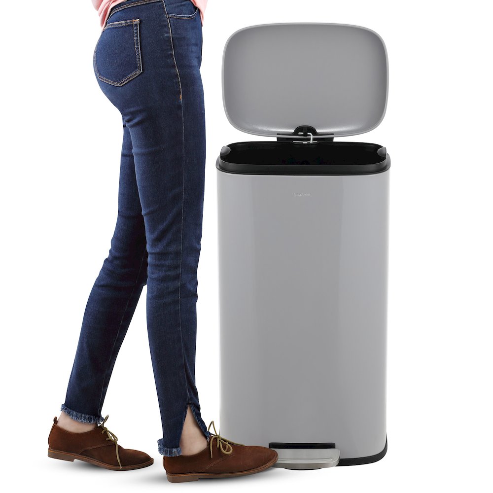 Connor Rectangular Trash Can With Soft-Close Lid And Free Mini Trash Can. Picture 4