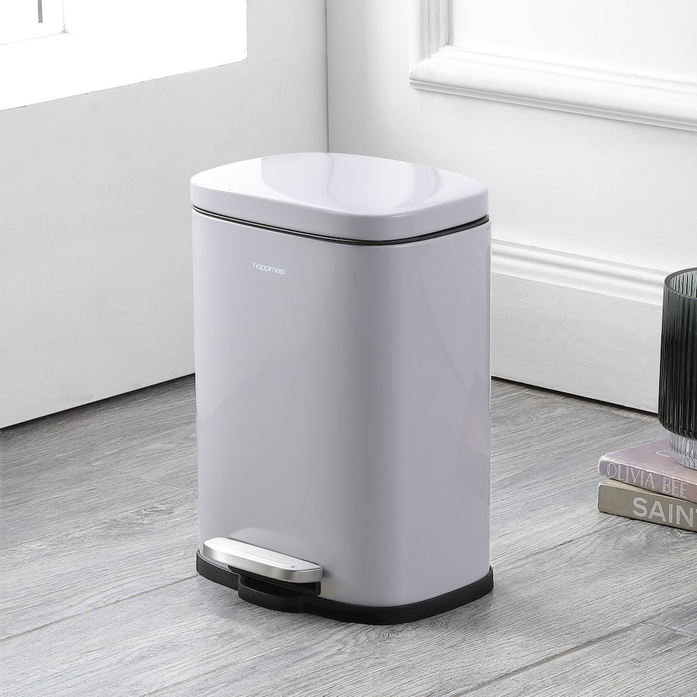 Connor Rectangular Trash Can With Soft-Close Lid And Free Mini Trash Can. Picture 1