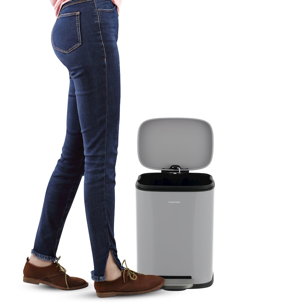 Connor Rectangular Trash Can With Soft-Close Lid And Free Mini Trash Can. Picture 3