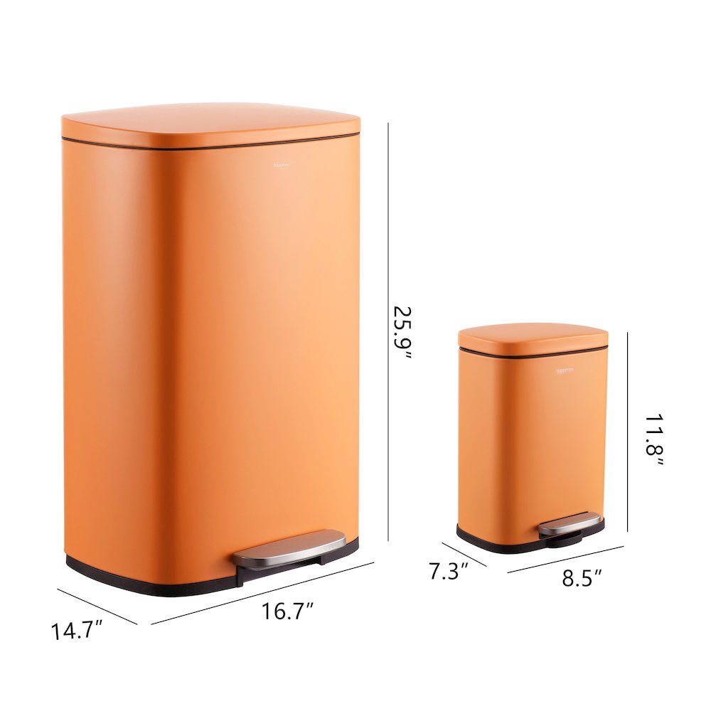 Connor Rectangular Trash Can with Soft-Close Lid and FREE Mini Trash Can. Picture 6