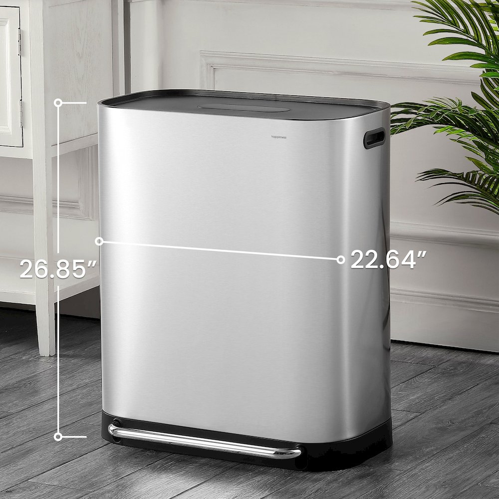 Beni Kitchen Trash/Recycling Double-Bucket Step-Open Trash Can With Liners. Picture 12