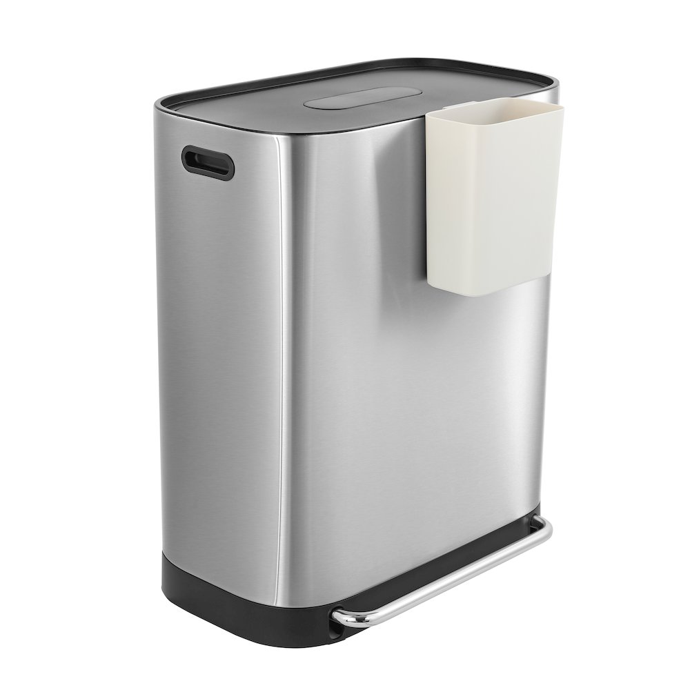 Beni Kitchen Trash/Recycling Double-Bucket Step-Open Trash Can With Liners. Picture 3