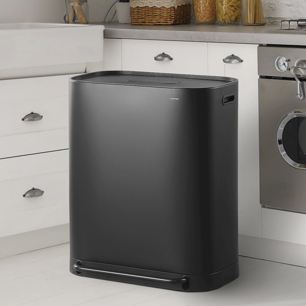 Beni Kitchen Trash/Recycling Double-Bucket Step-Open Trash Can (Liners NOT included). Picture 2