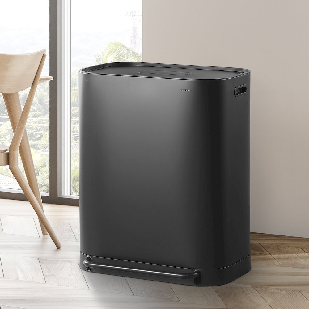 Beni Kitchen Trash/Recycling Double-Bucket Step-Open Trash Can (Liners NOT included). Picture 17