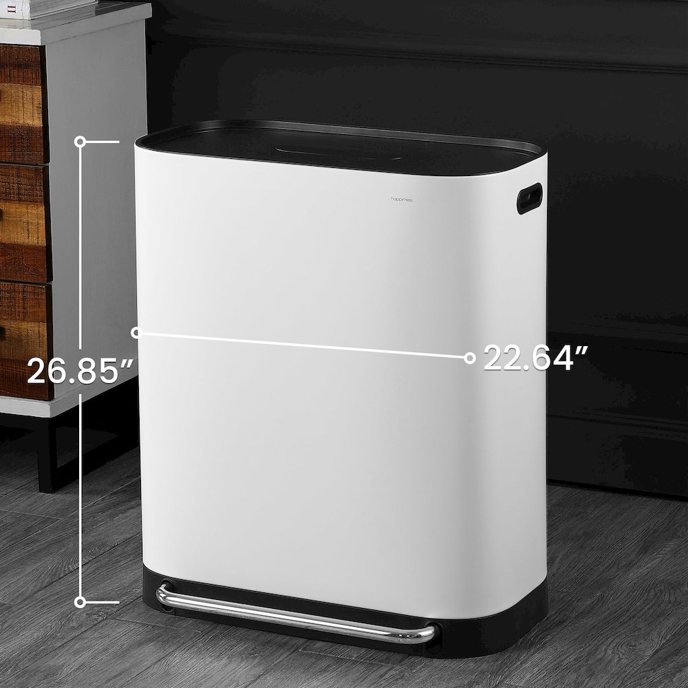 Beni Kitchen Trash/Recycling Double-Bucket Step-Open Trash Can With Liners. Picture 12