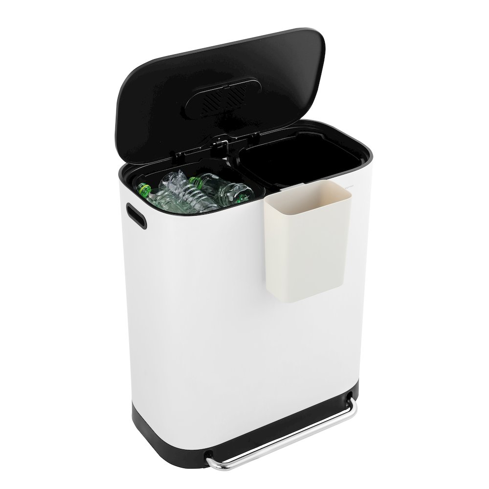 Beni Kitchen Trash/Recycling Double-Bucket Step-Open Trash Can With Liners. Picture 5