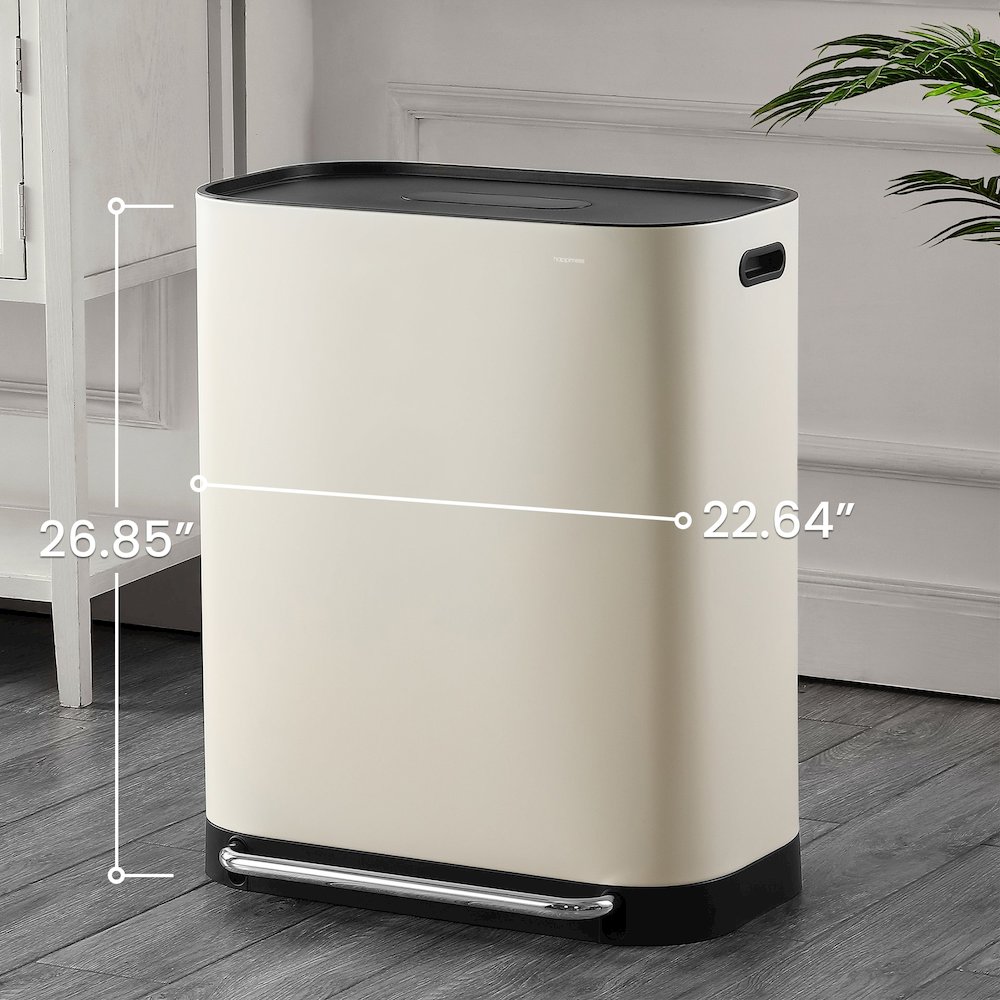 Beni Kitchen Trash/Recycling Double-Bucket Step-Open Trash Can With Liners. Picture 12