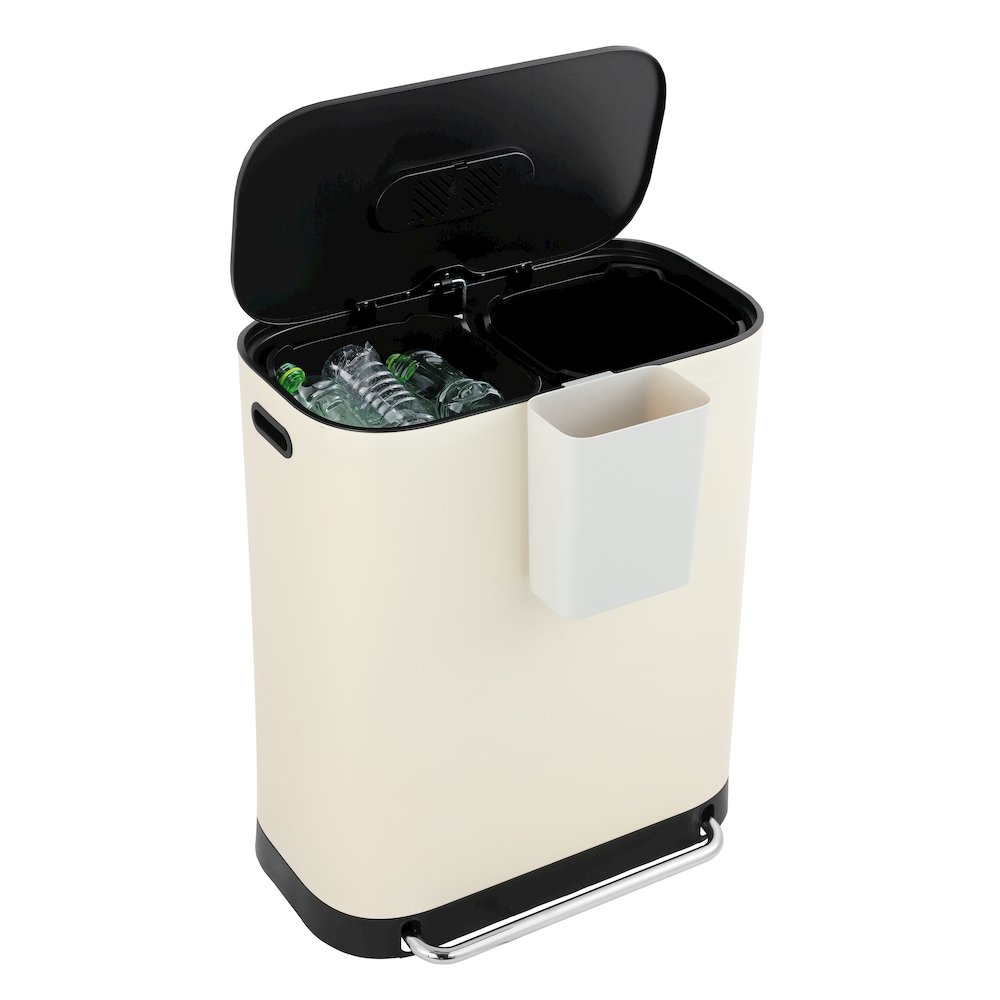 Beni Kitchen Trash/Recycling Double-Bucket Step-Open Trash Can With Liners. Picture 5