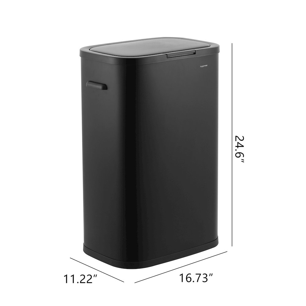Tammi Kitchen Slim Metal Push Button Trash Can. Picture 2