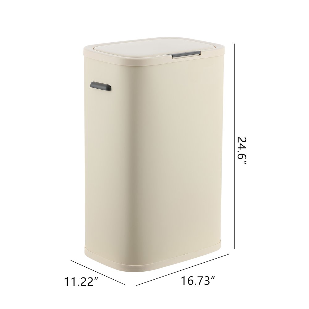 Tammi Kitchen Slim Metal Push Button Trash Can. Picture 2