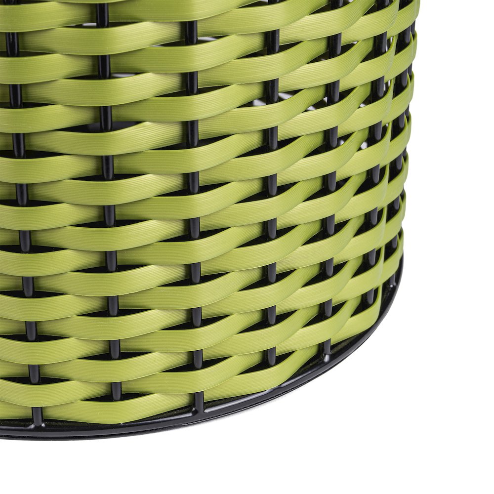 Cecil Modern 4.13-Gallon Faux Wicker Cylinder Waste Basket. Picture 3