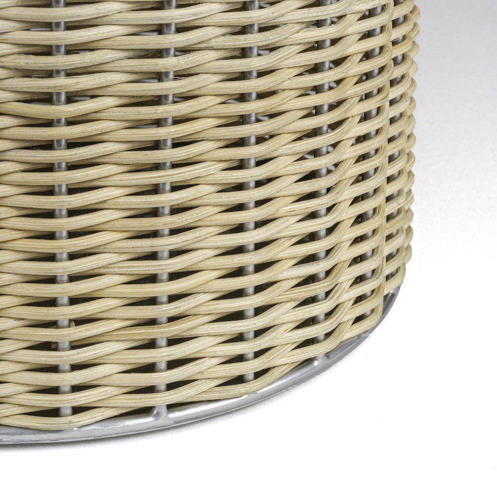 Cecil Modern 4.13-Gallon Natural Wicker Cylinder Waste Basket. Picture 3