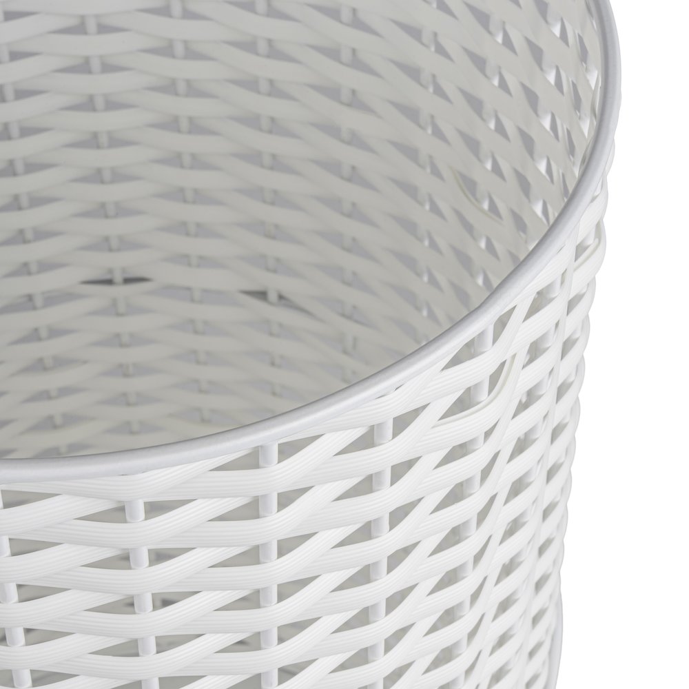Cecil Modern 4.13-Gallon Faux Wicker Cylinder Waste Basket. Picture 2