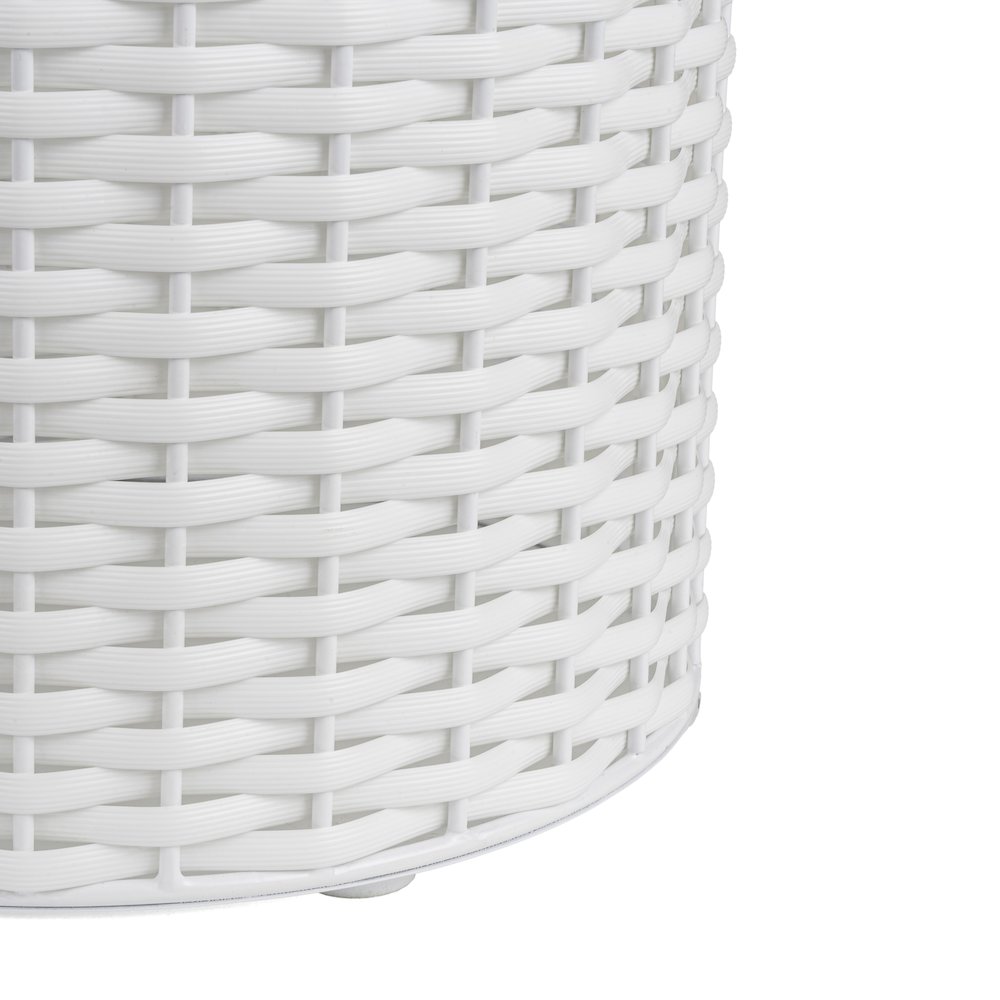 Cecil Modern 4.13-Gallon Faux Wicker Cylinder Waste Basket. Picture 3