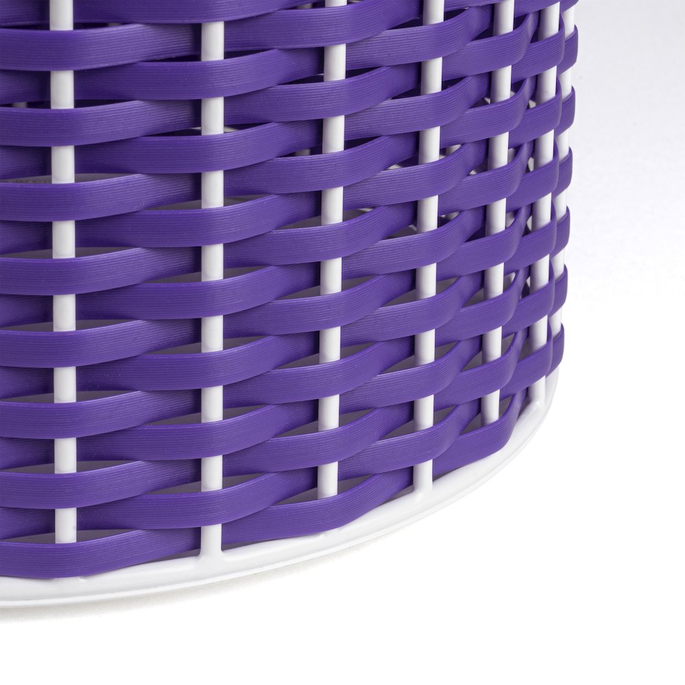 Cecil Modern 4.13-Gallon Faux Wicker Cylinder Waste Basket. Picture 3