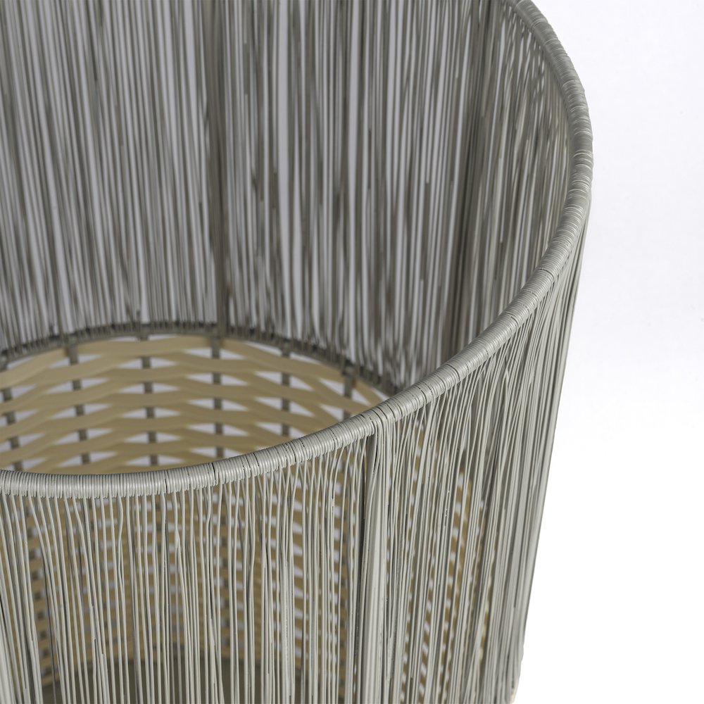 Harper Modern 4.13-Gallon 2-Tone Faux Wicker Cylinder Waste Basket. Picture 2