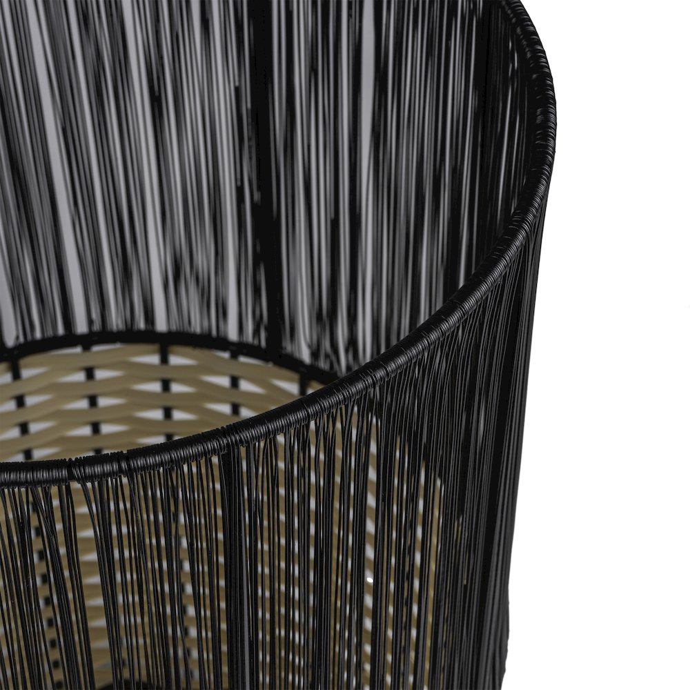 Harper Modern 4.13-Gallon 2-Tone Faux Wicker Cylinder Waste Basket. Picture 2