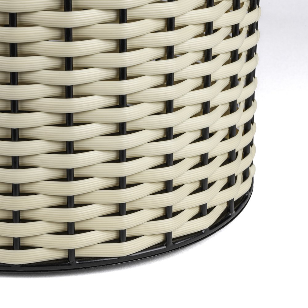 Harper Modern 4.13-Gallon 2-Tone Faux Wicker Cylinder Waste Basket. Picture 3