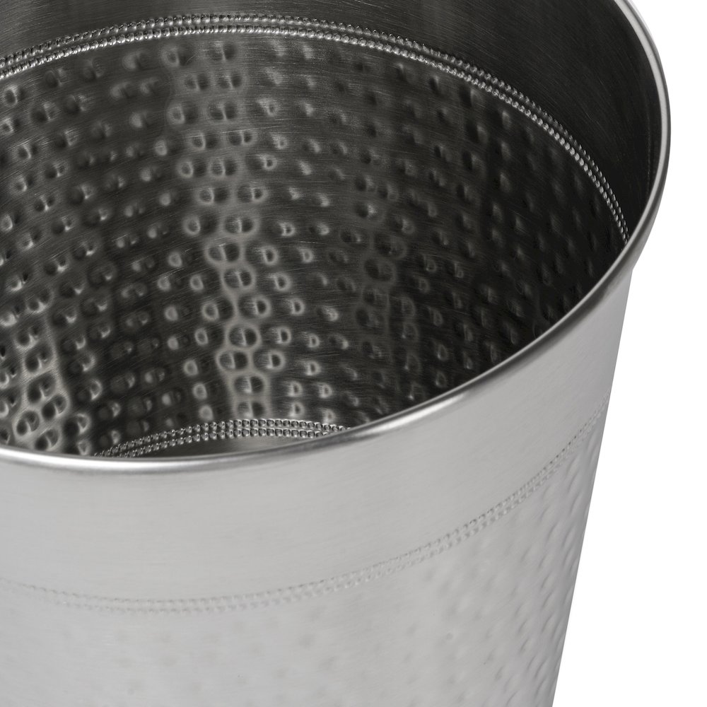 Riley Classic Hammered Steel Accent 2 Gal Waste Bin, Polished Steel (Set of 2). Picture 4
