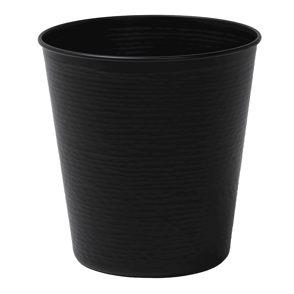 Remi Modern Classic Textured Steel 2-Gallon Wastebasket, Matte Black. Picture 1