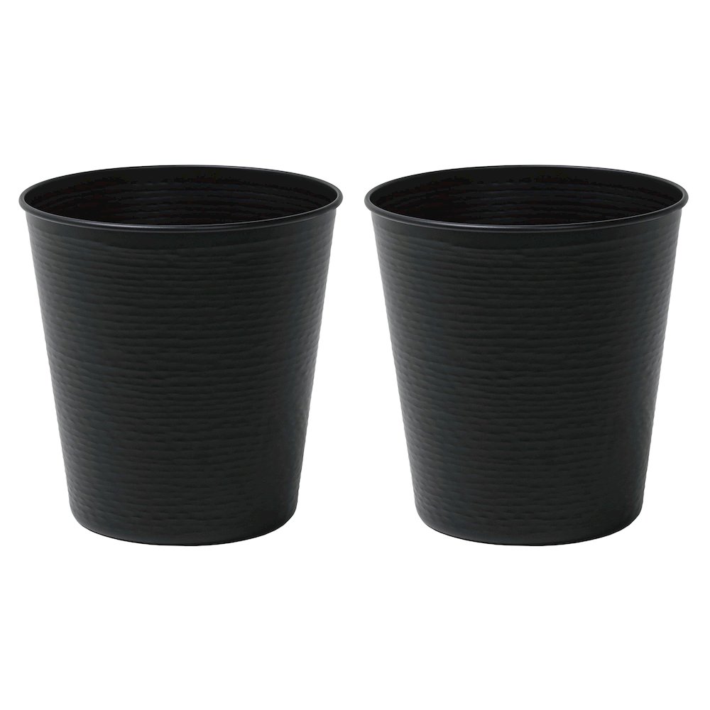 Remi Modern Classic Textured Steel 2 Gal Waste Bin, Matte Black (Set of 2). Picture 1