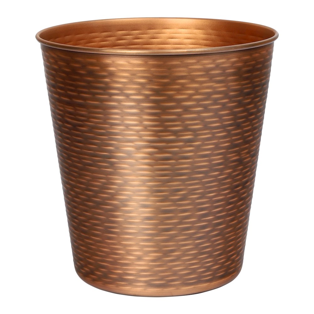 Remi Modern Classic Textured Steel 2-Gallon Wastebasket, Antique Copper. Picture 4