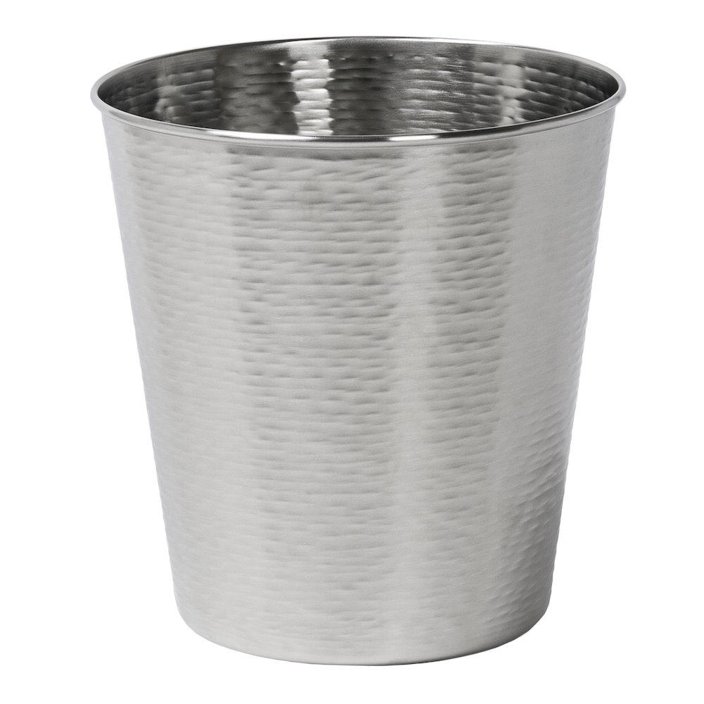 Remi Modern Classic Textured Steel 2-Gallon Wastebasket, Brushed Steel. Picture 4