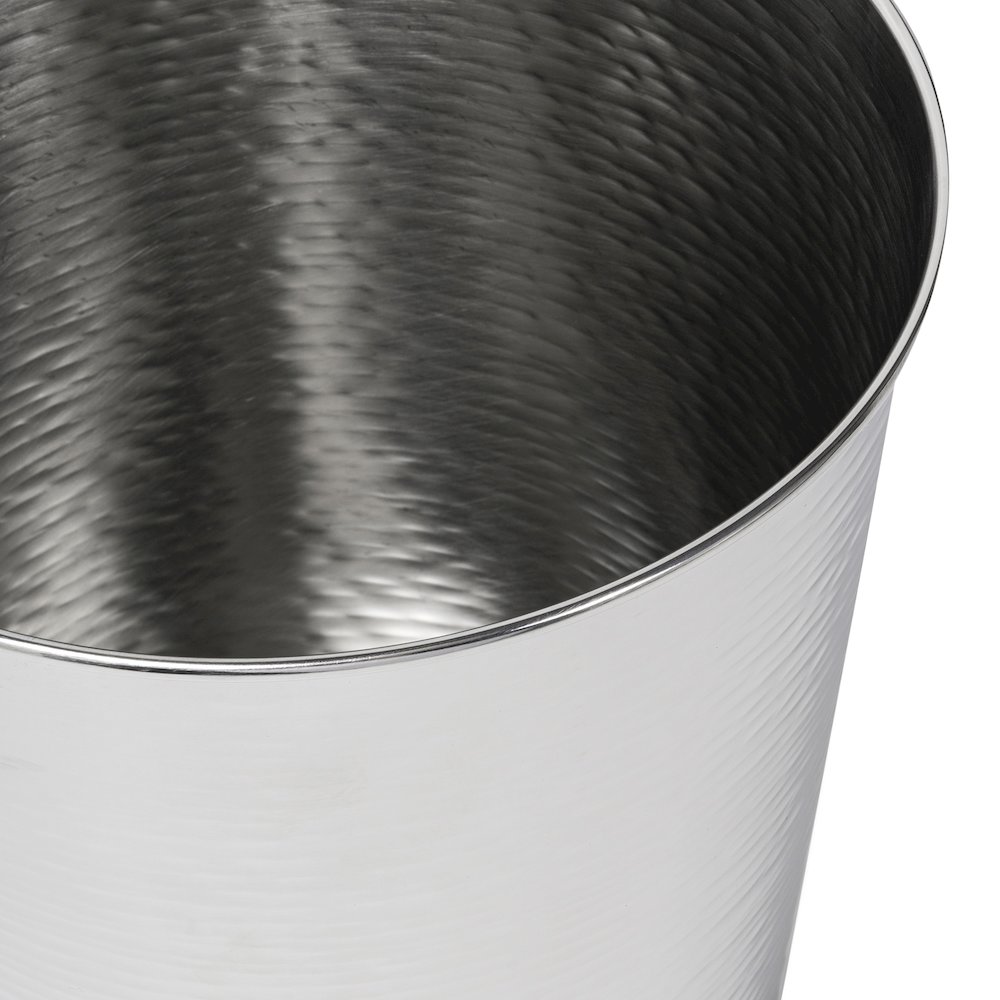 Remi Modern Classic Textured Steel 2 Waste Bin, Brushed Steel (Set of 2). Picture 4