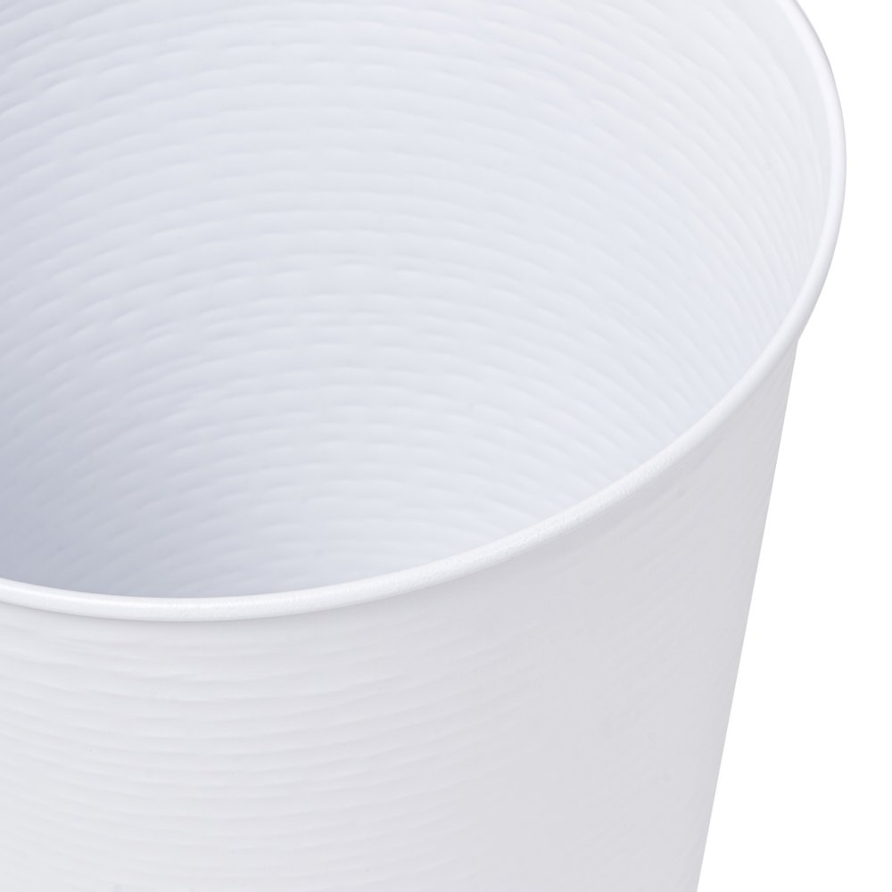 Remi Modern Classic Textured Steel 2 Gal Waste Bin, Matte White (Set of 2). Picture 4