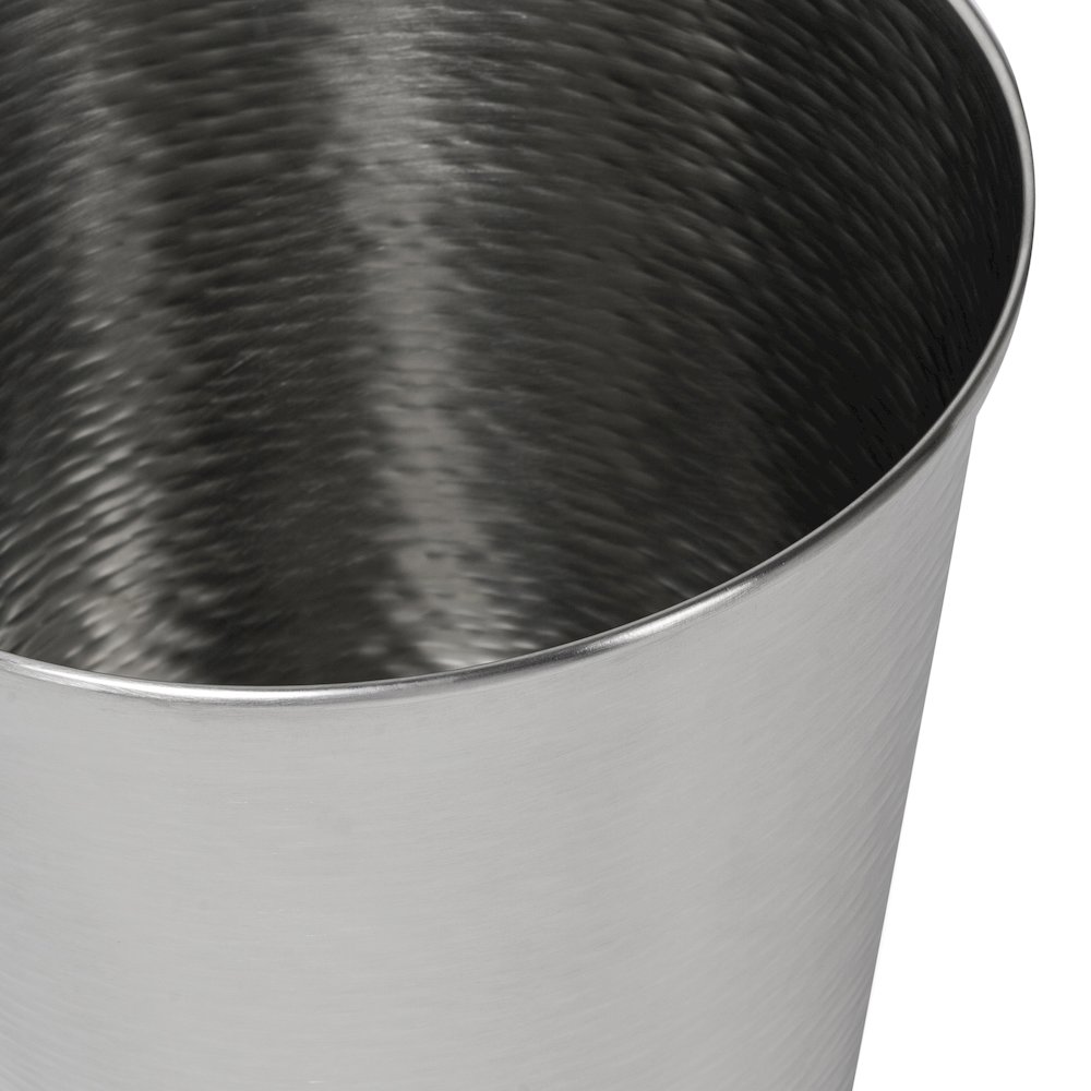 Remi Modern Classic Textured Steel 2-Gallon Wastebasket, Polished Steel. Picture 4