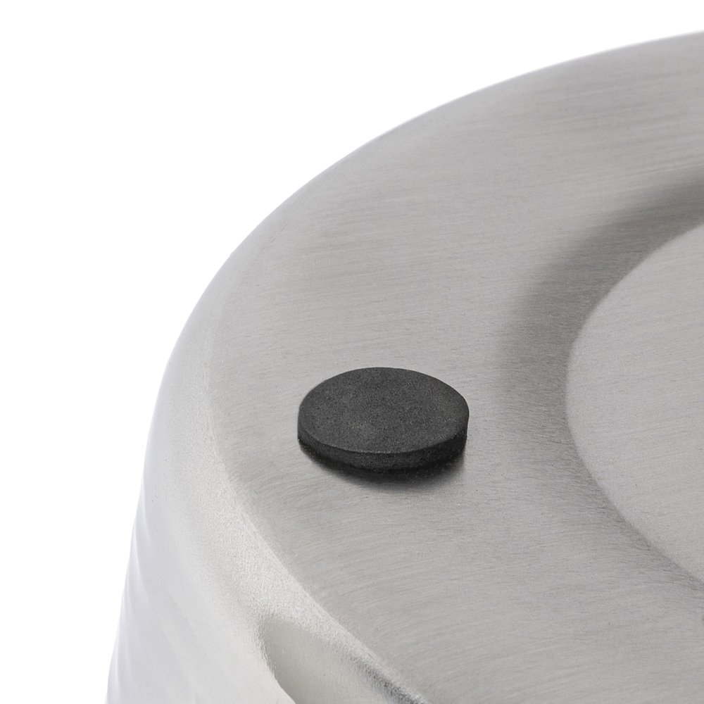 Remi Modern Classic Textured Steel 2-Gallon Wastebasket, Polished Steel. Picture 5