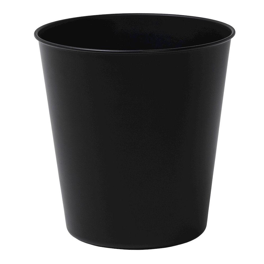 Nolan Modern Classic Smooth Steel 2-Gallon Wastebasket, Matte Black. Picture 1