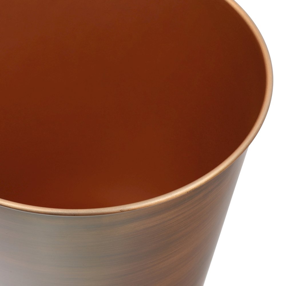 Nolan Modern Classic Smooth Steel 2-Gallon Wastebasket, Matte Antique Copper. Picture 2
