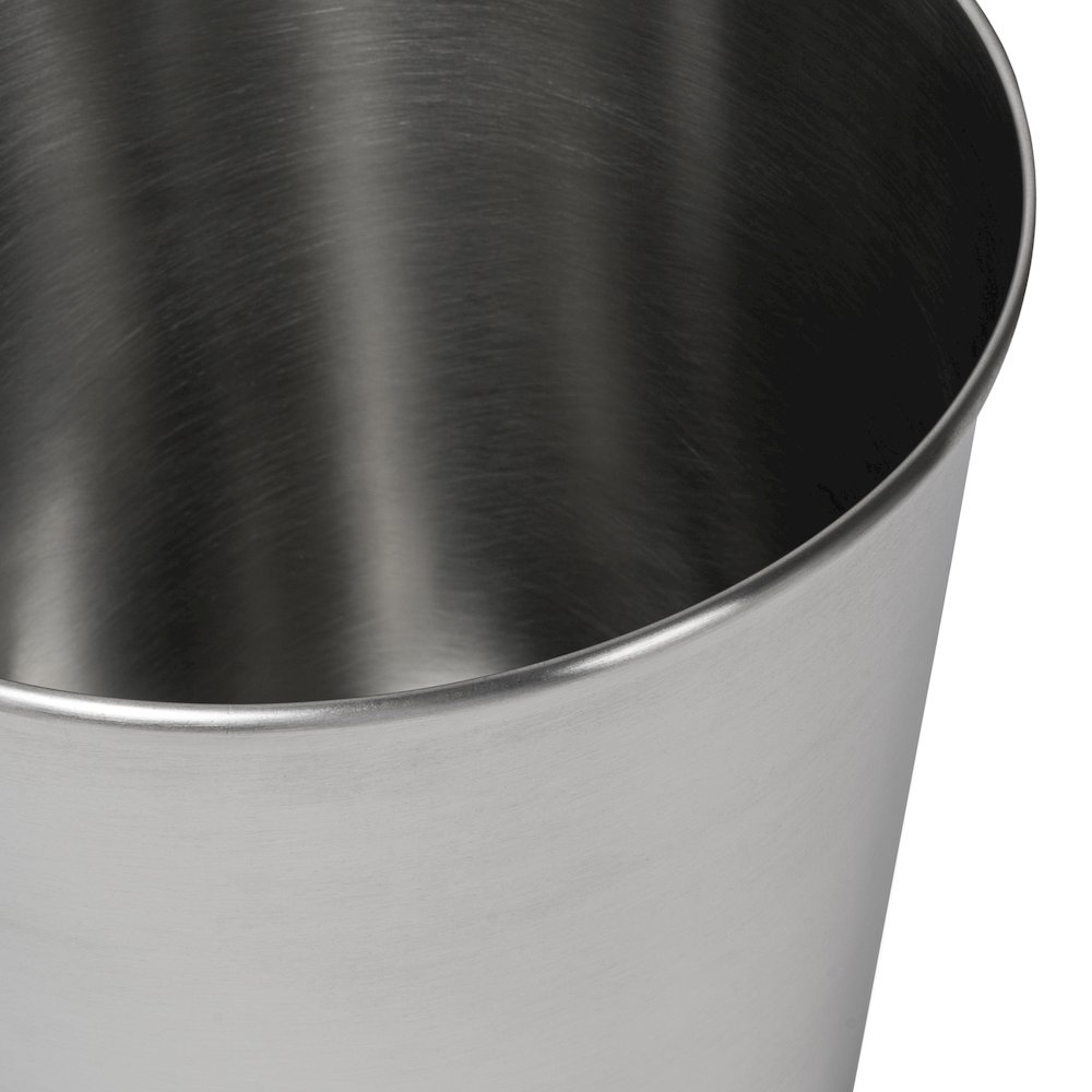 Nolan Modern Classic Smooth Steel 2 Gal Waste Bin, Brushed Steel (Set of 2). Picture 4