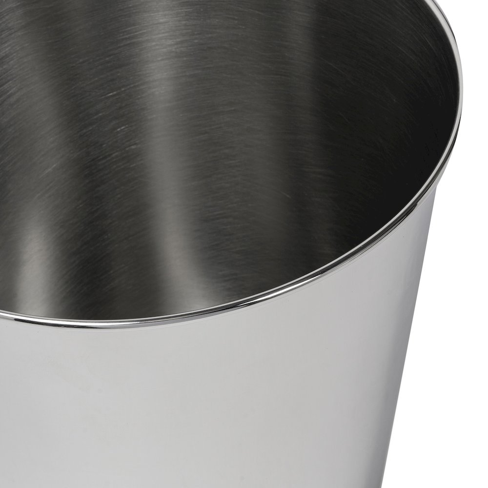 Nolan Modern Classic Smooth Steel 2 Gal Waste Bin, Polished Steel (Set of 2). Picture 4