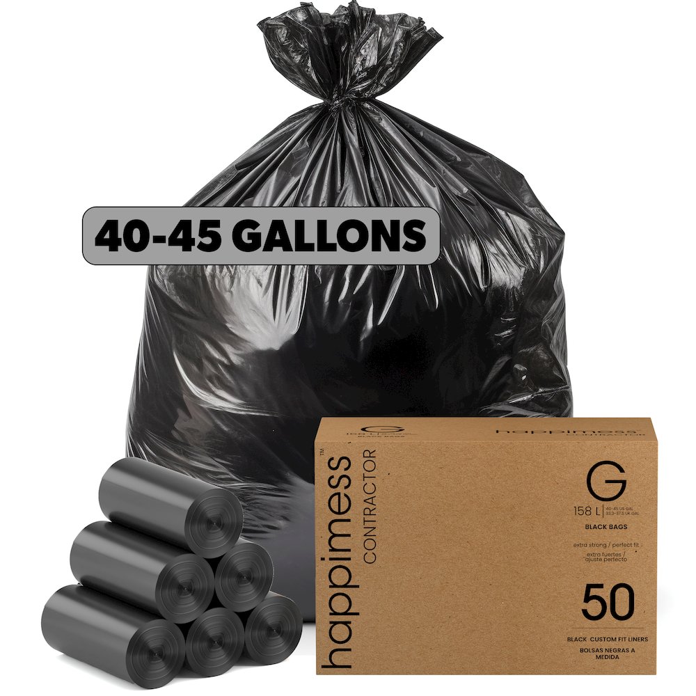 42-Gallon 3 Mil Heavy Duty Contractor Trash Bags, (50-Count, 5-Rolls of 10 Bags). Picture 5