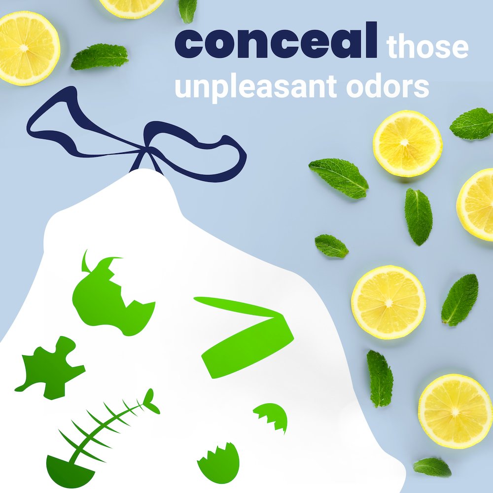 happimess Lemon Scented Drawstring Trash Can Liner. Picture 2