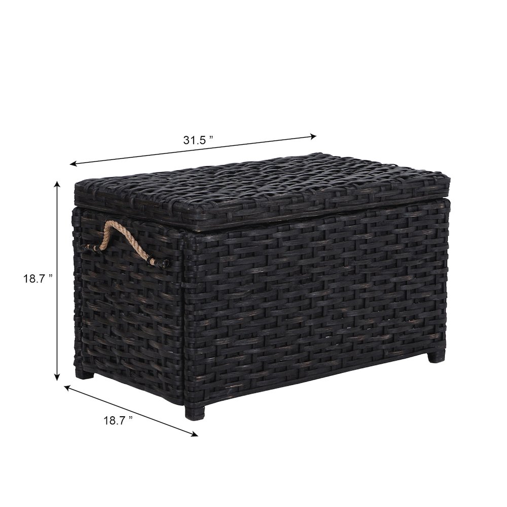 Jacob Handwoven Wicker Storage Trunk. Picture 2