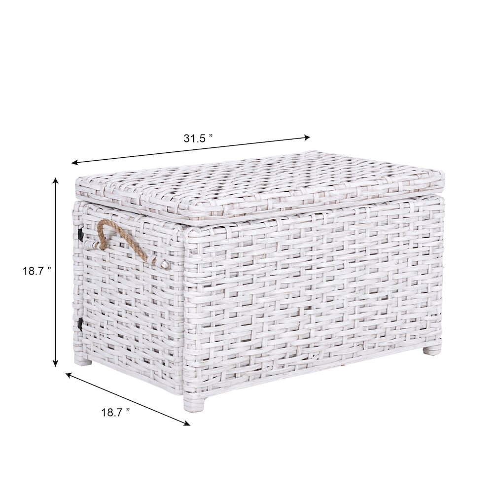 Jacob Handwoven Wicker Storage Trunk. Picture 2