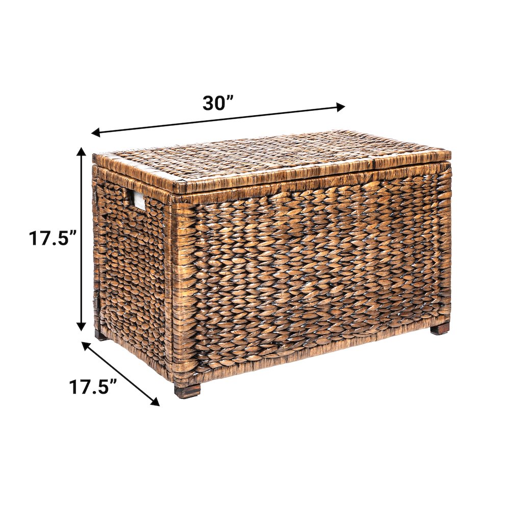 Anada Handwoven Wicker Weave Storage Trunk. Picture 3