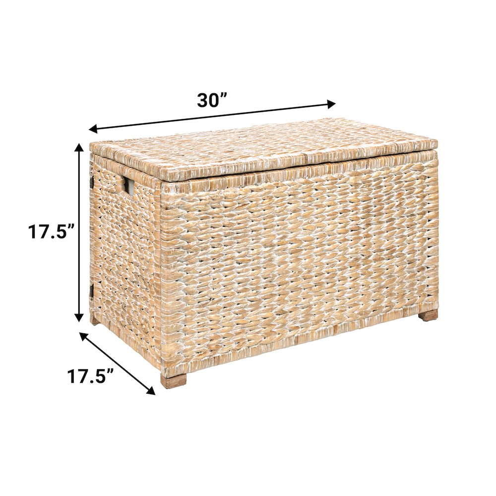 Anada Handwoven Wicker Weave Storage Trunk. Picture 3