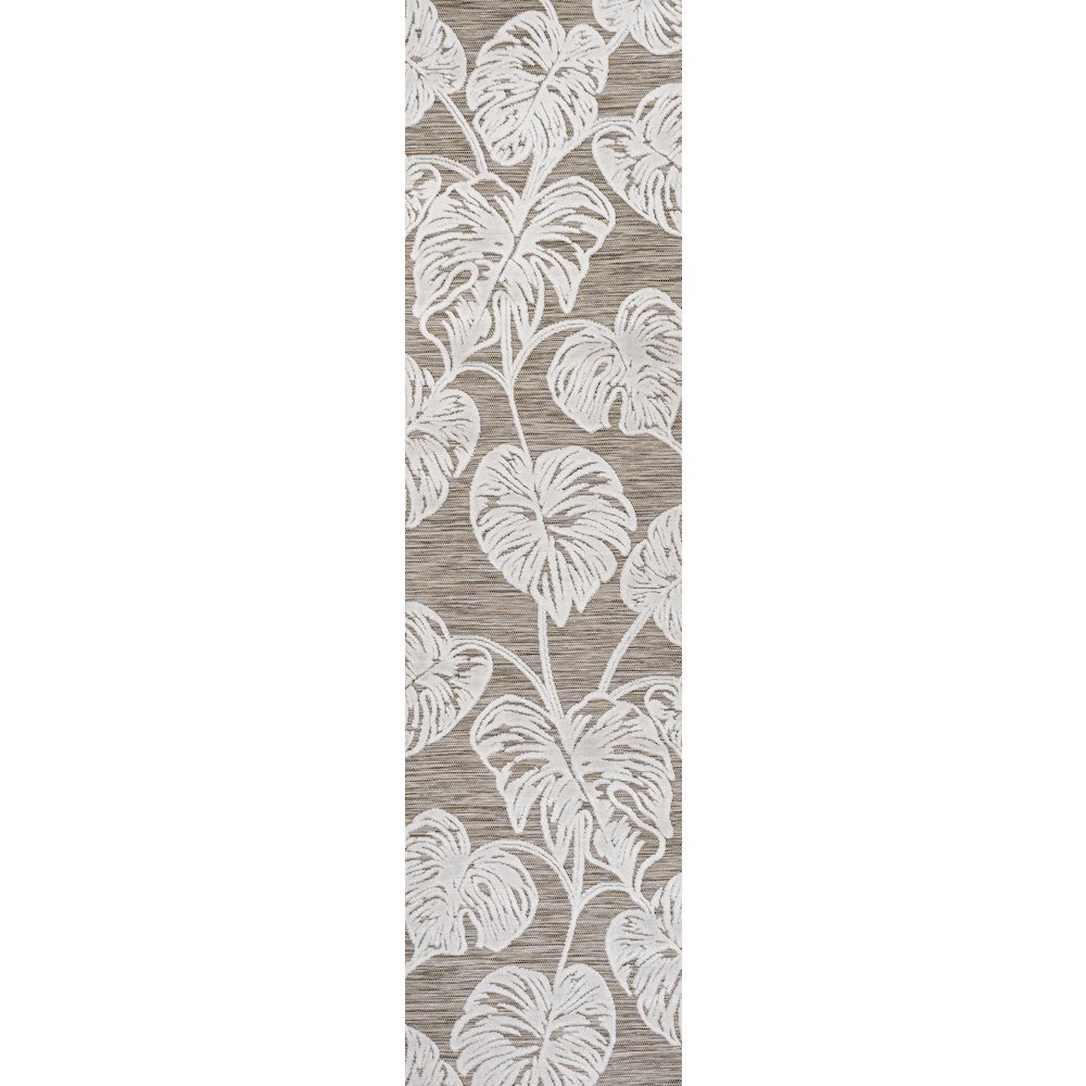 Tobago High-Low Two Tone Monstera Leaf Area Rug. Picture 1