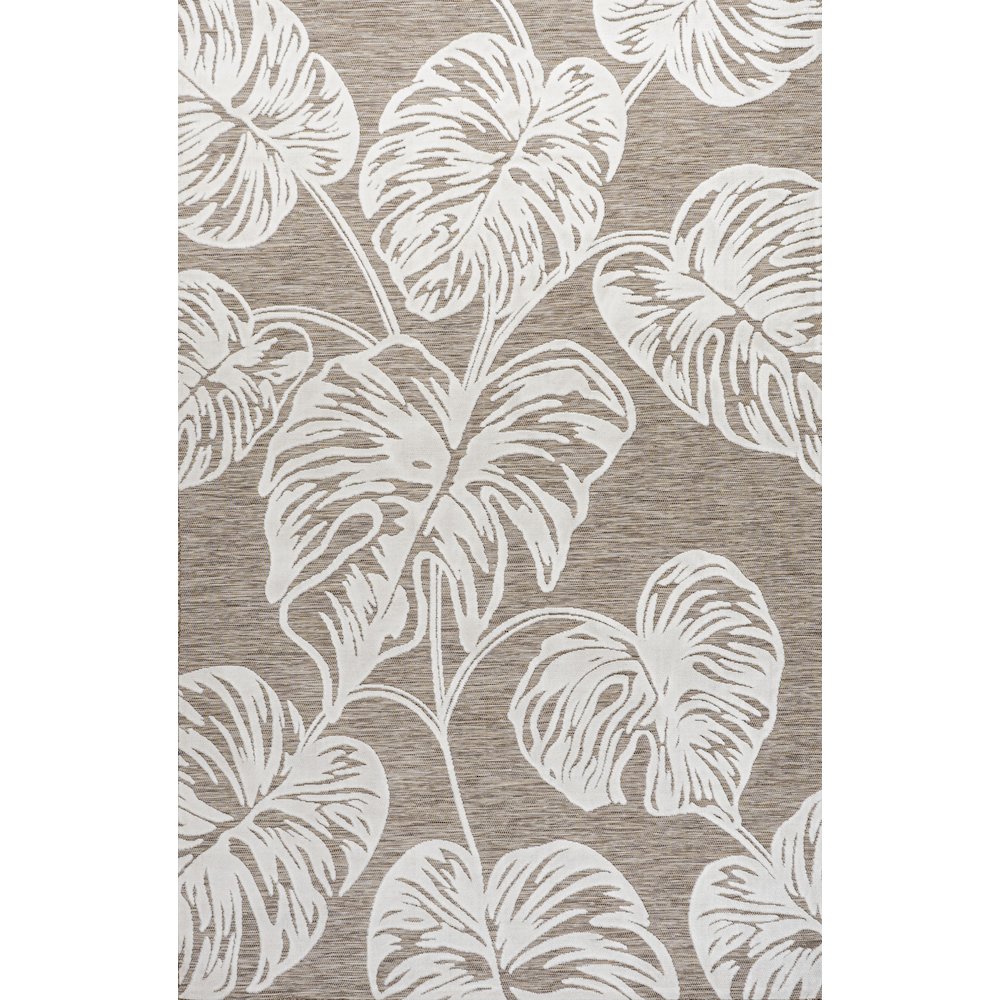 Tobago High-Low Two Tone Monstera Leaf Area Rug. Picture 1